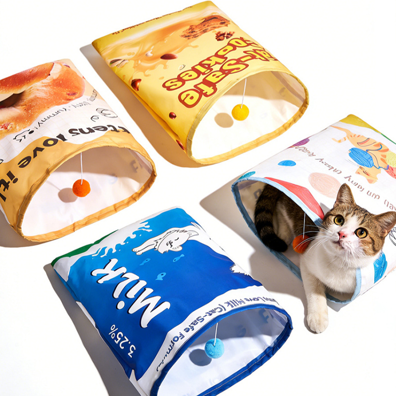 Cat Tunnel Toy - ホットセール 紙製猫トンネル 猫用ドリルおもちゃ インタラクティブパズル 猫用おもちゃ 自分で楽しめる