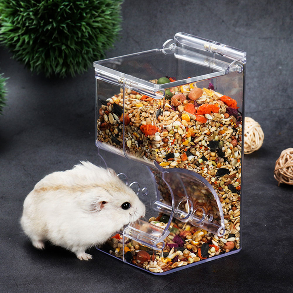 Automatic Pet Feeder - ﻿ 2-1 個かわいいハムスター小動物自動ペットフードフィーダー便利な強力なクリア透明安全なフードボウルハムスター鳥用