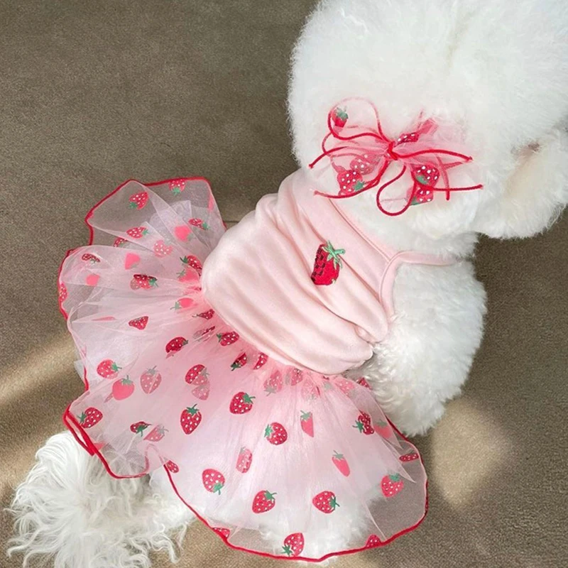 Pet Supplies York - かわいいペットの犬のドレス小型犬用薄い子犬プリンセススカート犬夏服チワワヨーク服ペット用品
