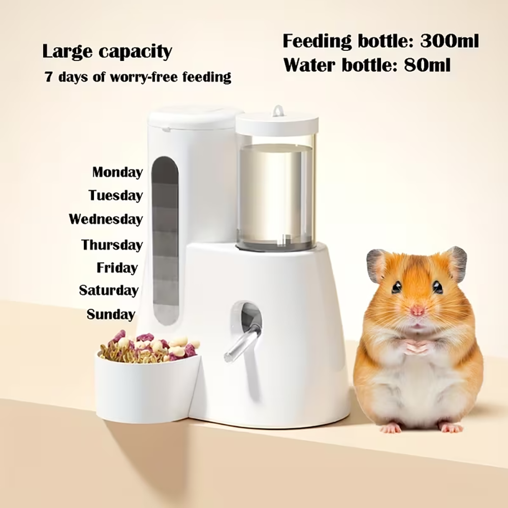 2 in 1 ハムスター自動給餌器・水飲みボトル、シリアハム - Automatic Pet Feeder のレビューと価格