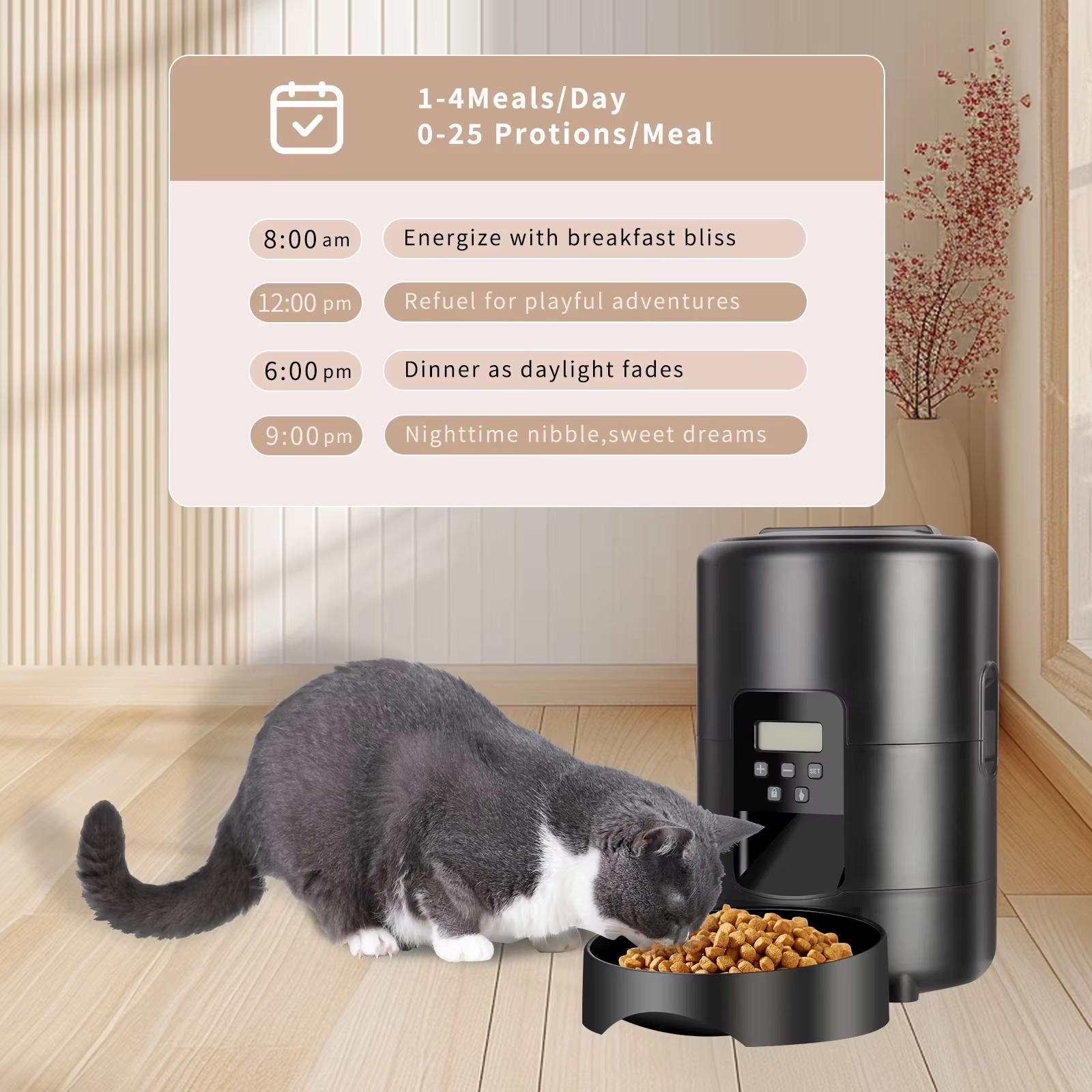 2L APP制御自動ペットフィーダーボタン式自動給餌器スマー - Automatic Pet Feeder のレビューと価格
