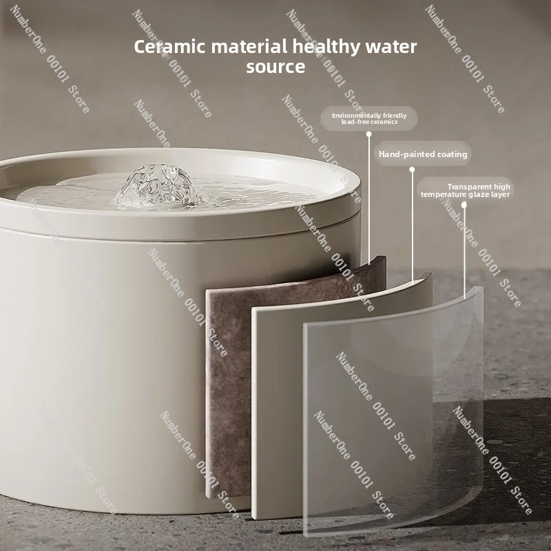 セラミック製自動ペット給水器、犬猫用循環式フレッシュウォータ - Automatic Pet Feeder のレビューと価格
