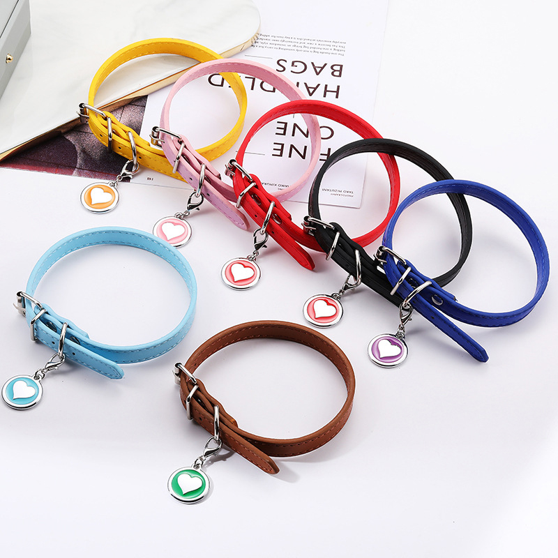 犬と猫のための革の首輪,金属ラベル,レーザータグ,ペット用品 - Pet Supplies Login のレビューと価格