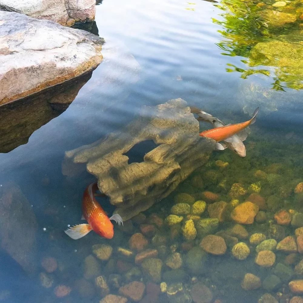 l コントロールログ魚穴水族館の装飾ブラウンペット用品製品 - Pet Supplies Login のレビューと価格