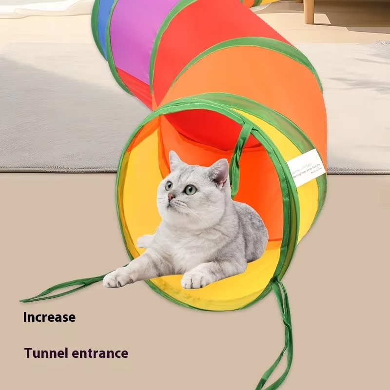 10個入り ユニバーサル折りたたみ式猫用おもちゃチューブ＆ト - Cat Tunnel Toy のレビューと価格