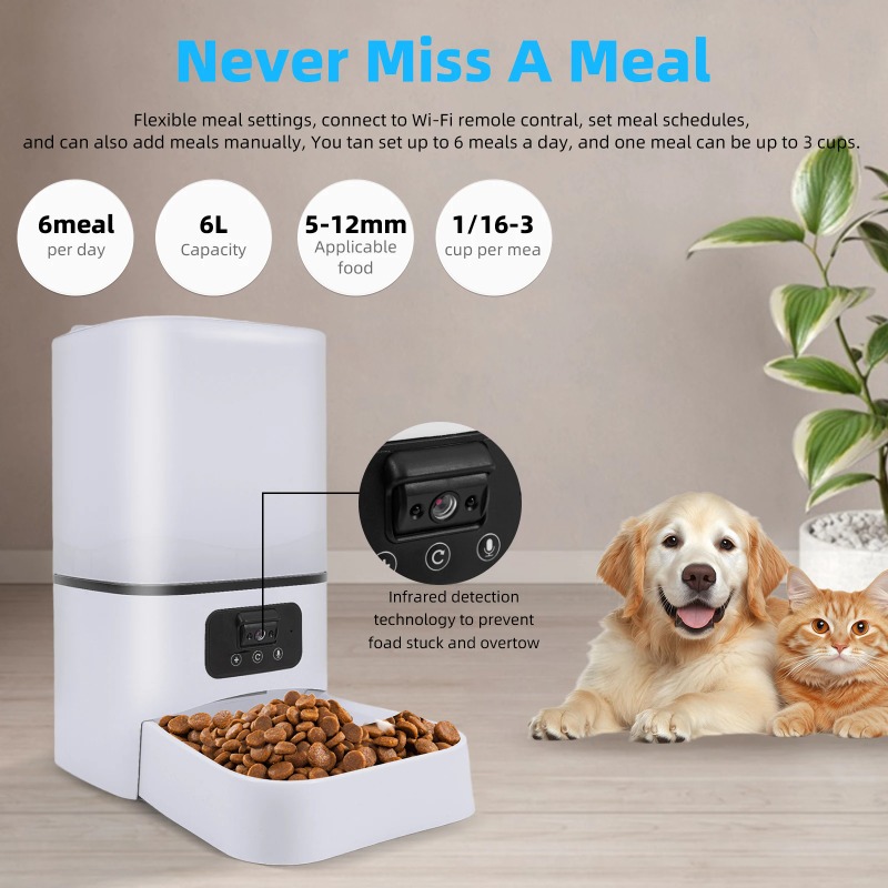 【2026】6Lインテリジェント自動給餌器、ナイトビジョンカ - Automatic Pet Feeder のレビューと価格