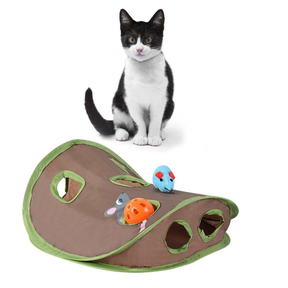 かわいいペット猫インタラクティブかくれんぼゲーム 9 穴トン - Cat Tunnel Toy のレビューと価格