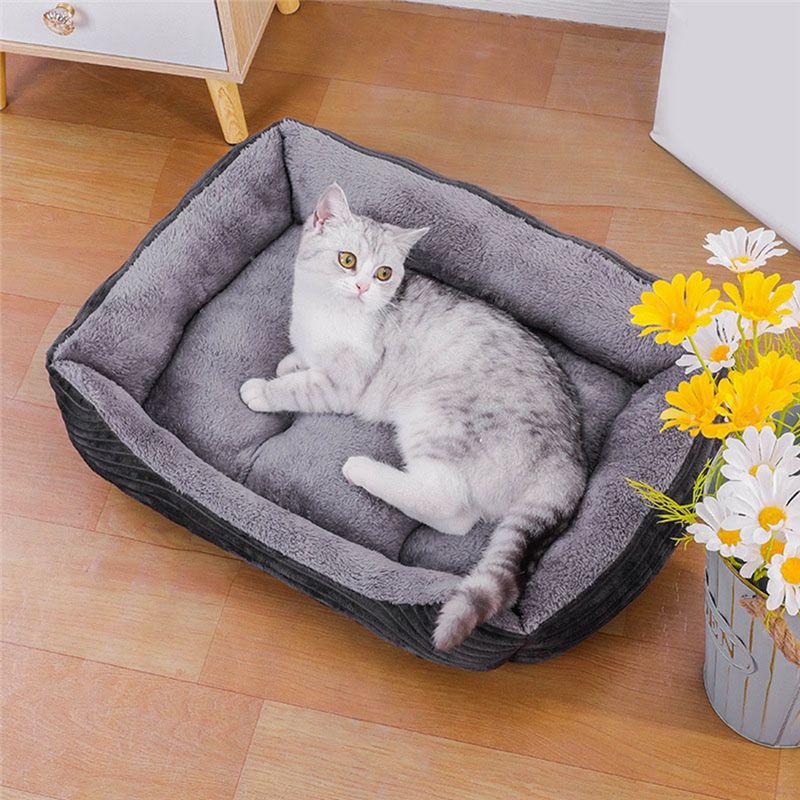 AEA9-グレー犬用ベッドペットスクエアプラッシュ犬用ケネル - Pet X Supplies & Tack Howell のレビューと価格